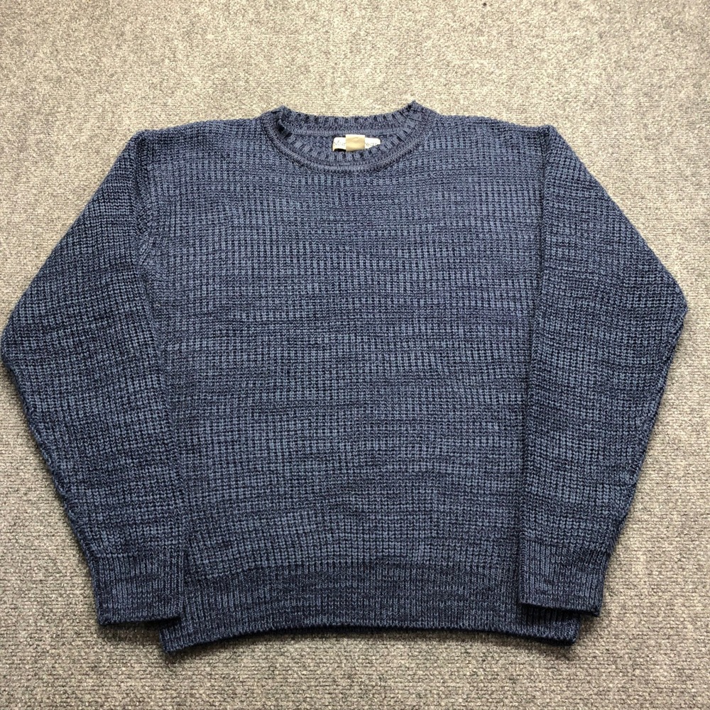 Munsingwear Mens Blue Marl Knit Crew Neck Sweater Size Medium Long Sleeve